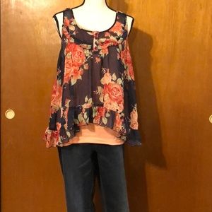 ☀️Sheer Navy Blue Top ☀️